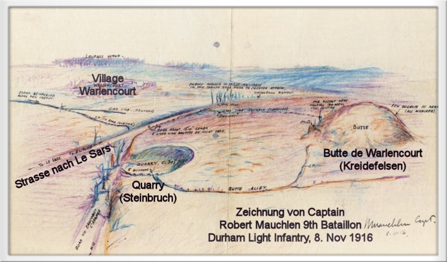 Butte-de-Warlencourt-Zeichnung-Robert-Ma